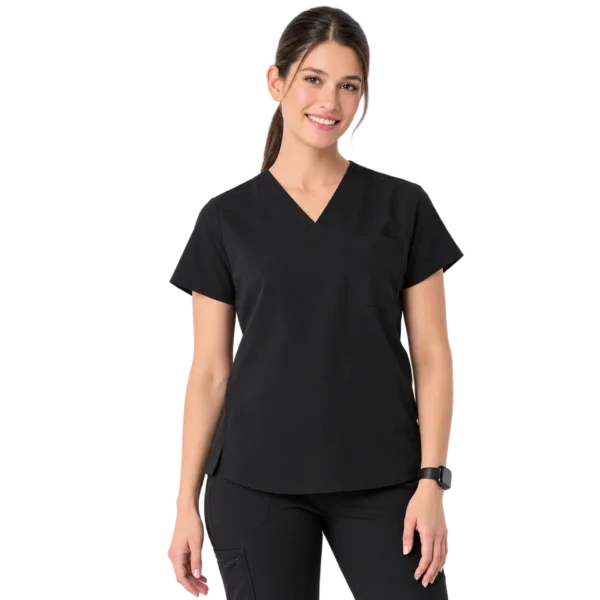 Addison Tunic Scrub Top Black