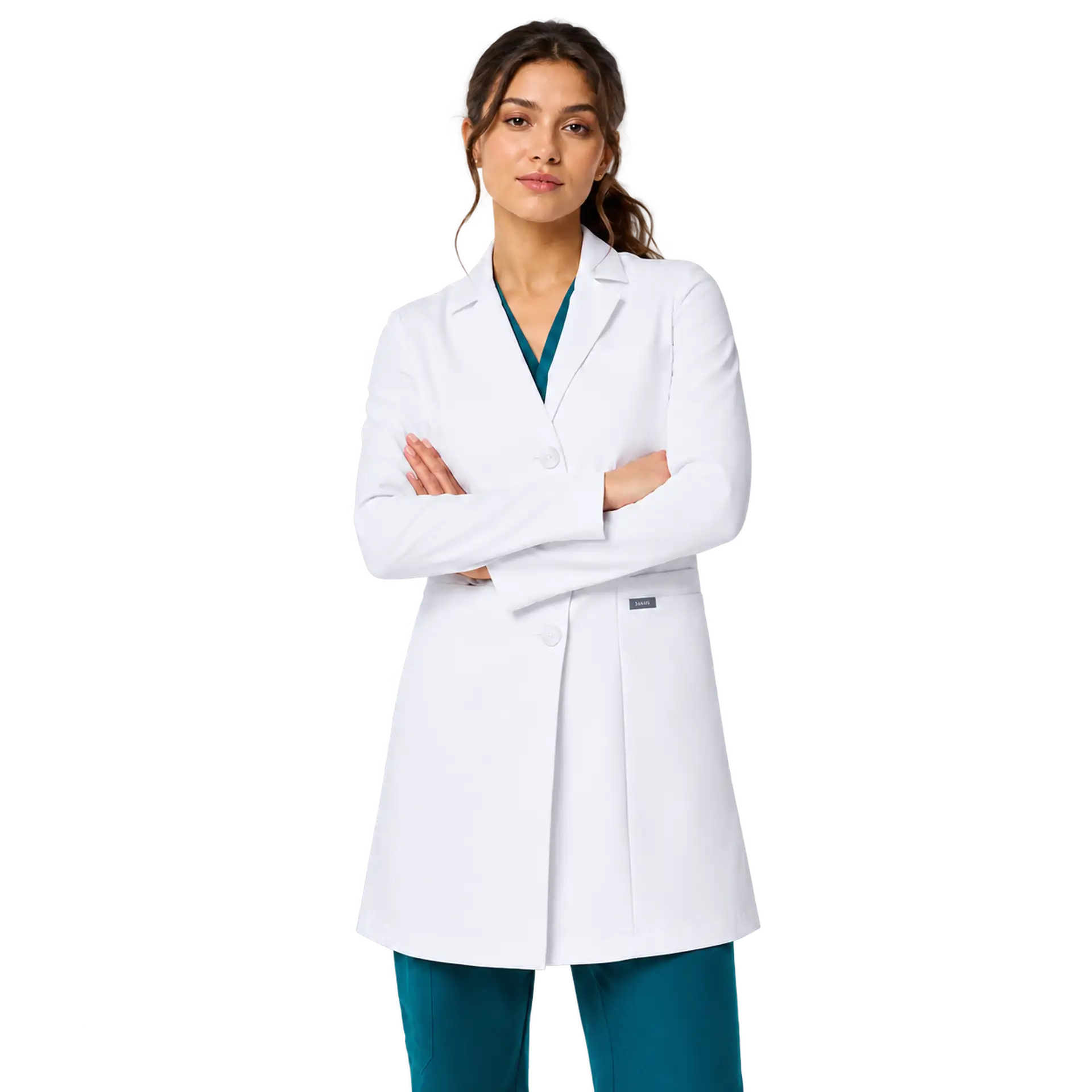 Bellevue Long Slim Lab Coat White