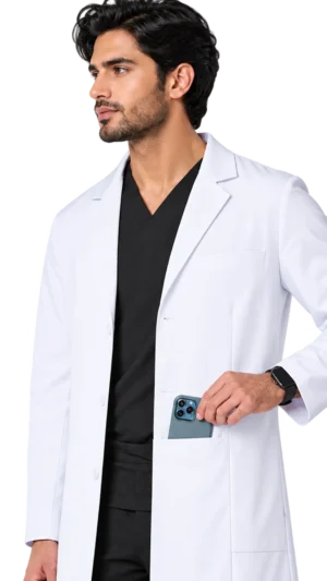 Men Harlem Long Slim-Fit Lab Coat