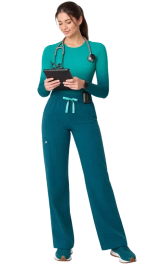 Women Isabel High-Rise Wide-Leg Scrub Pants