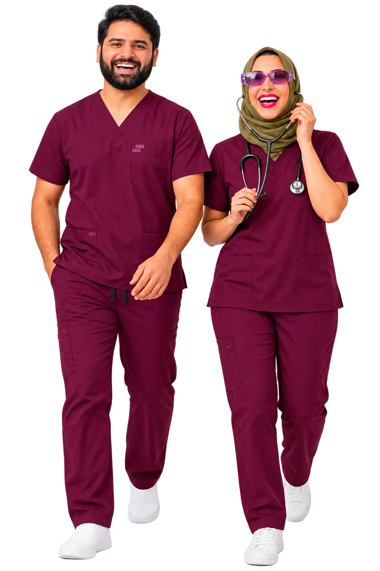 Medical professional in premium scrubwear
